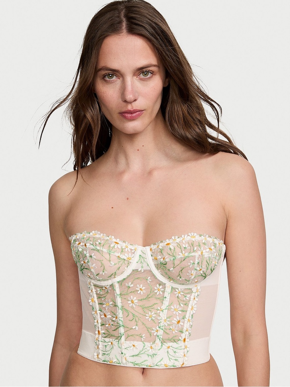 Victoria’s Secret Floral Embroidered Corset 🌼